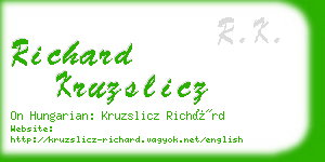 richard kruzslicz business card